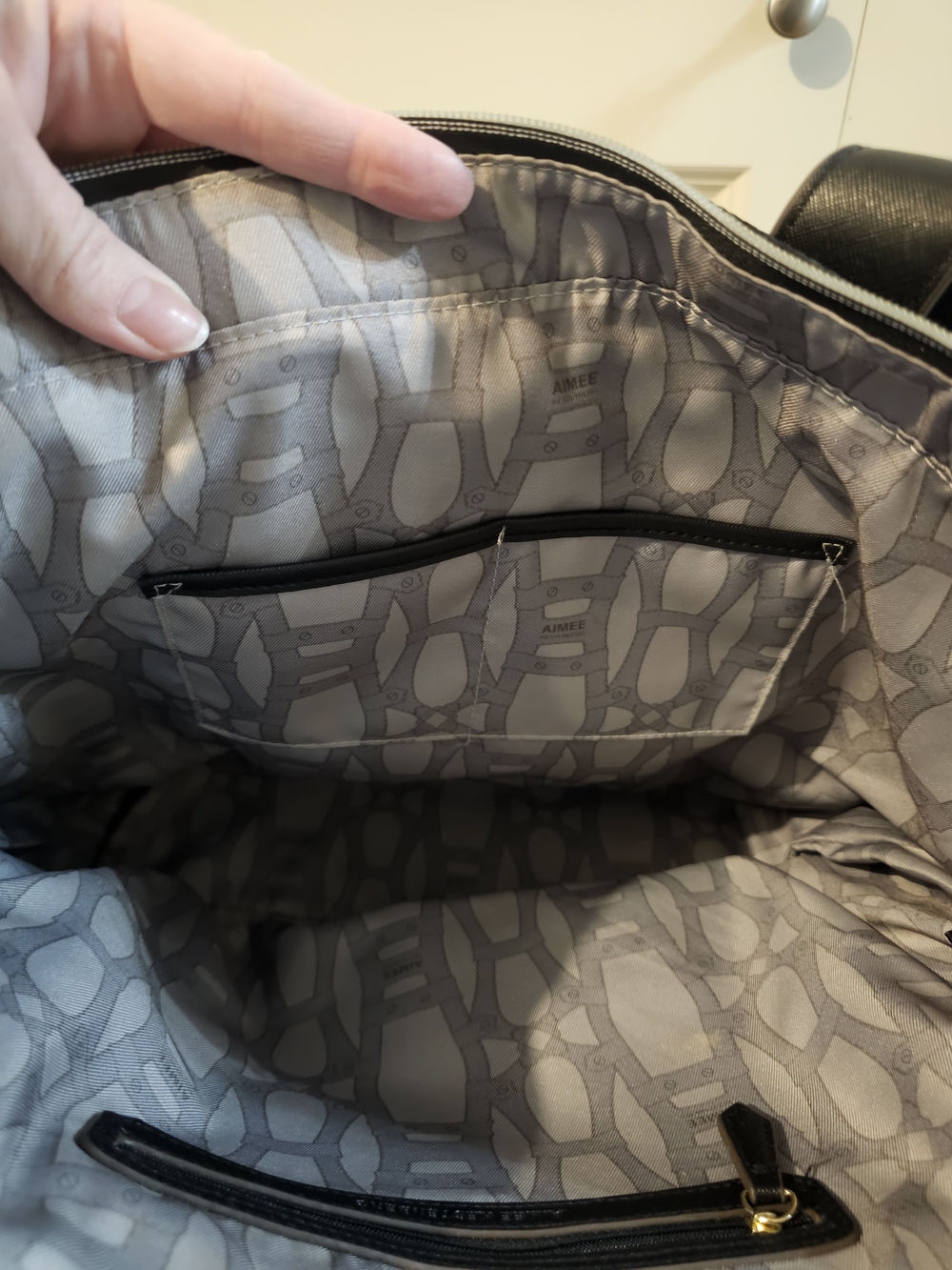 Aimee Kestenberg Black Quilted Tote with Gold Trim - Picture 13 of 16